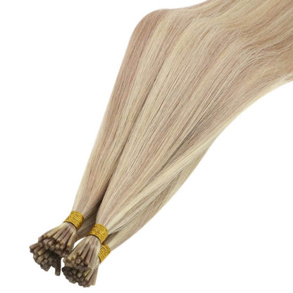 Virgin I Tip Hair Extensions Premium Brazilian Straight Hair Highlight(#18P613)