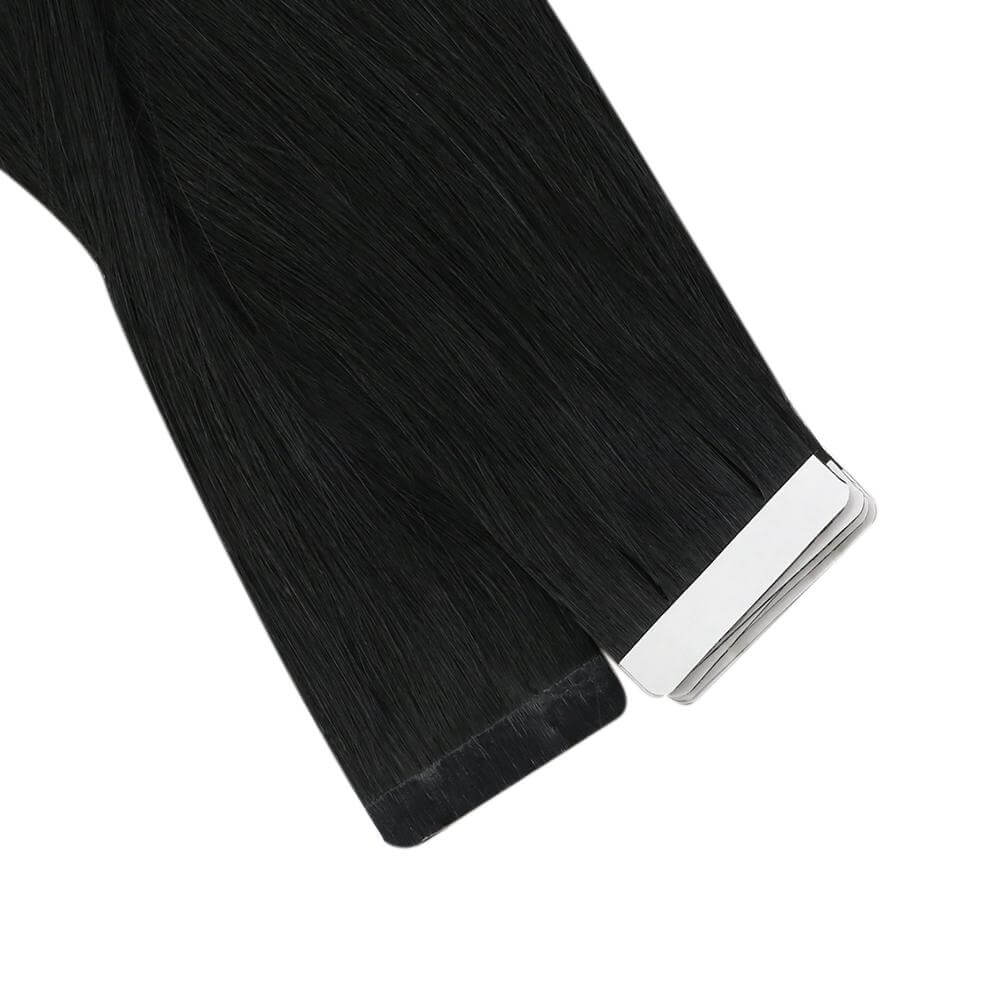 [US]Virgin Tape In Hair Raw Hair Extension Moresoo Human Natural Hair Jet Black (#1)