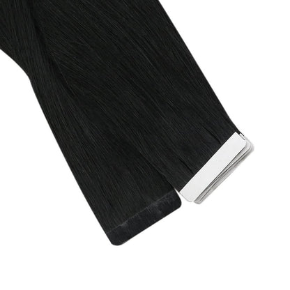 [US]Virgin Tape In Hair Raw Hair Extension Moresoo Human Natural Hair Jet Black (#1)