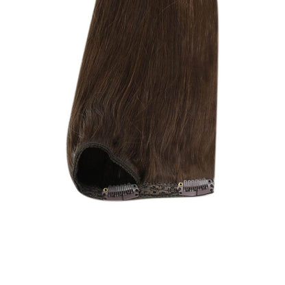 Remy Clip In Brazilian Straight Human Hair Extension Chocolate Brown (#4)