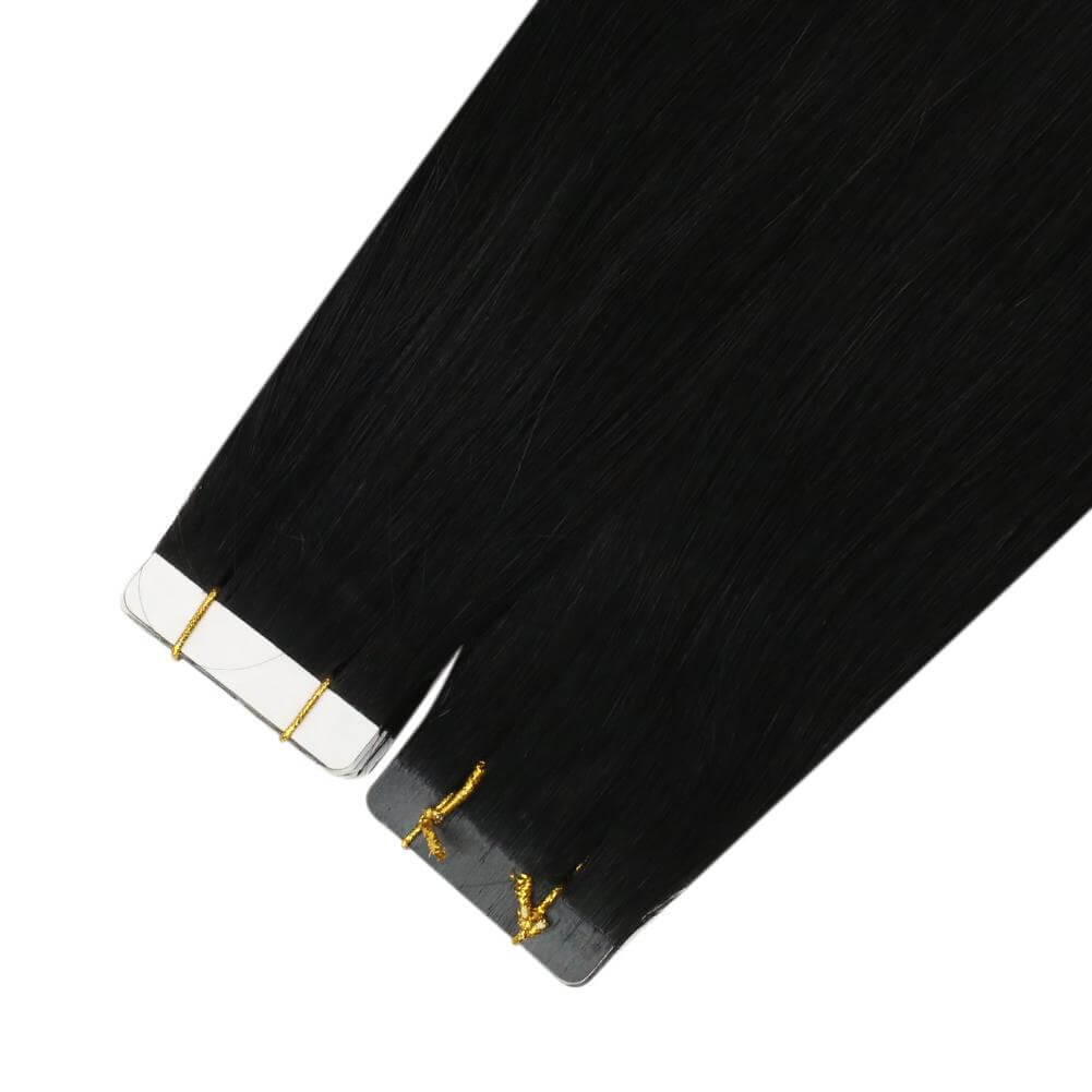[US]Virgin Tape In Hair Raw Hair Extension Moresoo Human Natural Hair Jet Black (#1)