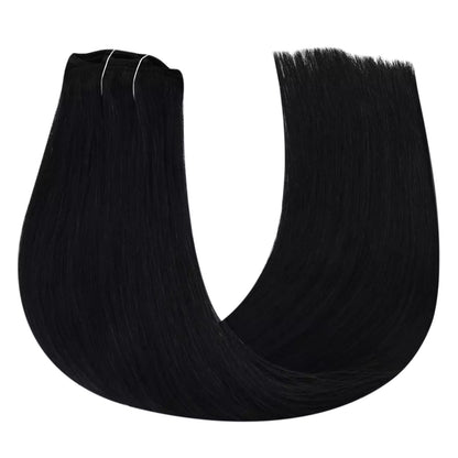 High Quality Clip In Virgin Human Hair Extension Jet Black #1