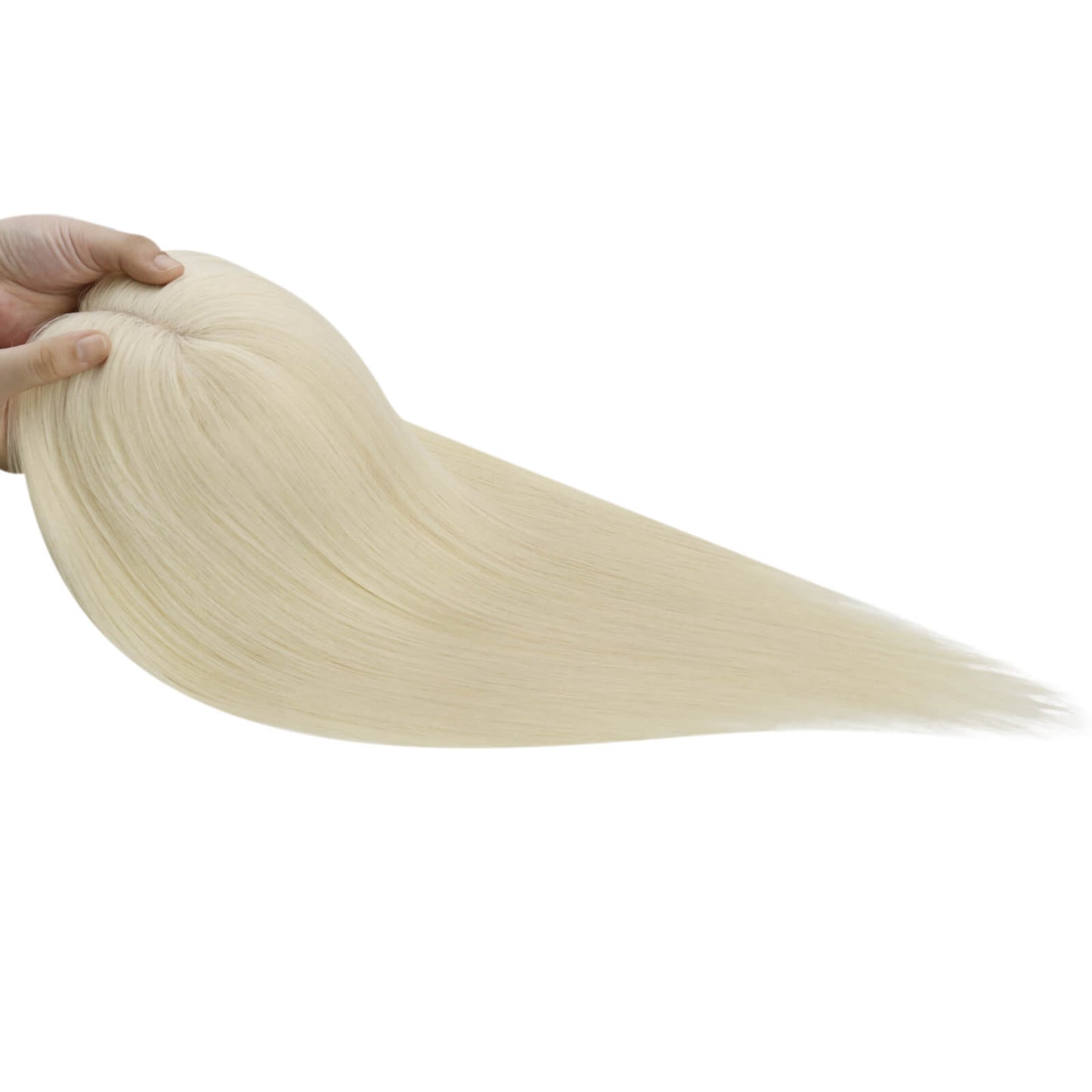 Topper Hair Pieces Virgin Human Hair Platinum Blonde #60