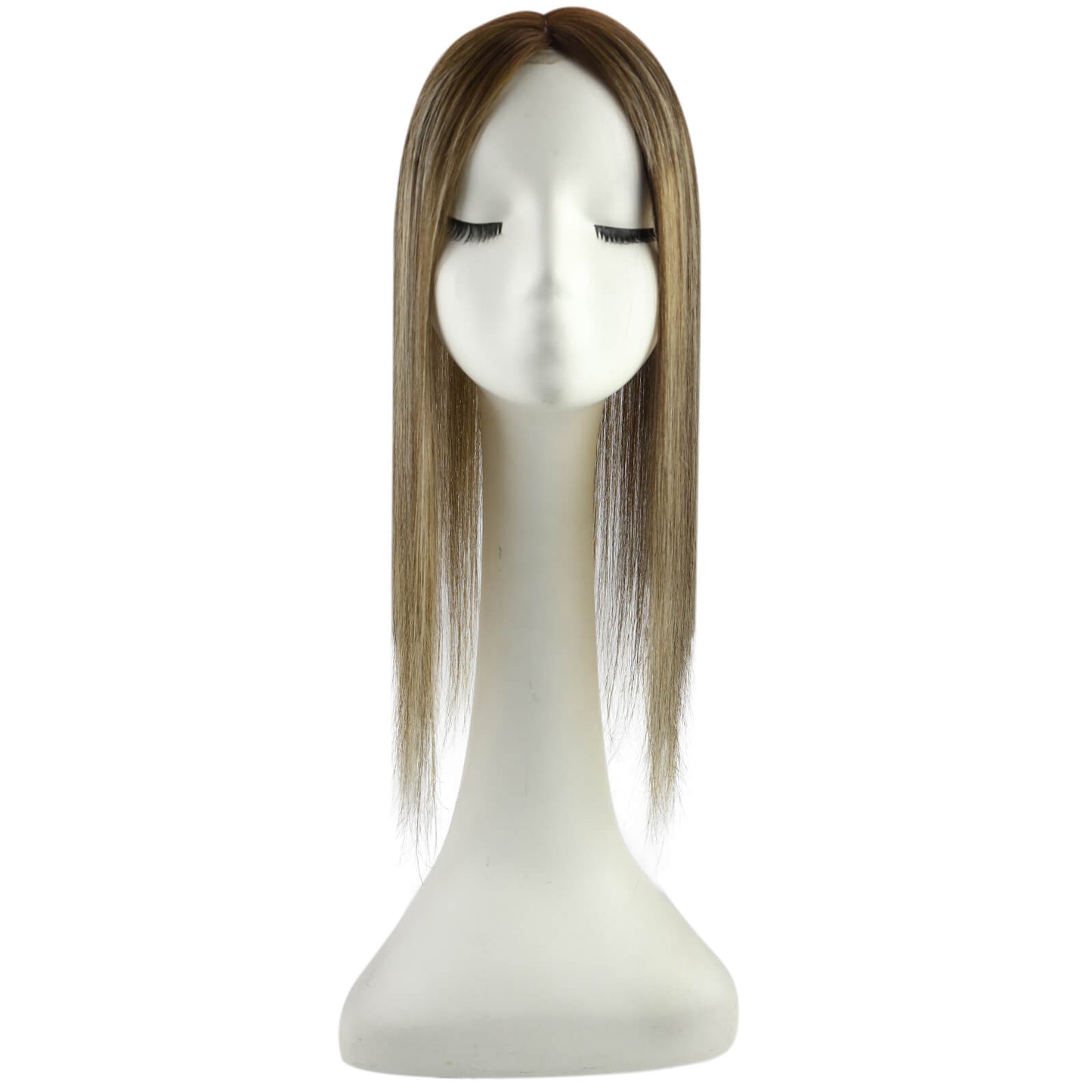 [US]Virgin Hair Topper Medium Base Balayage Brown Mixed Blonde #4/27/4
