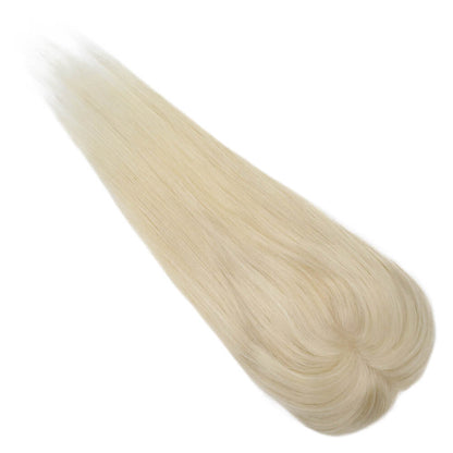 Clip In Hair Topper Real Human Hair 5"*5" Base Platinum Blonde(#60)