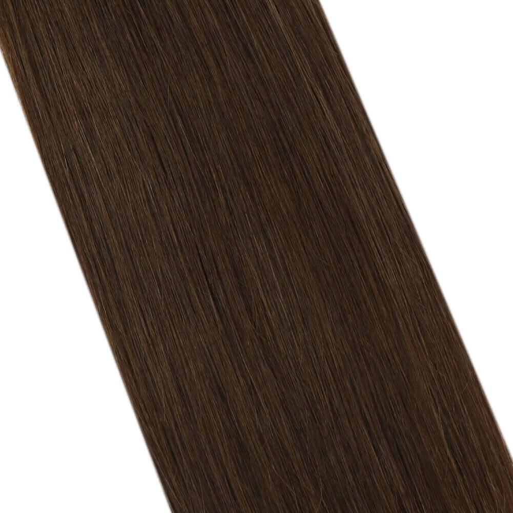 Remy Clip In Brazilian Straight Human Hair Extension Chocolate Brown (#4)