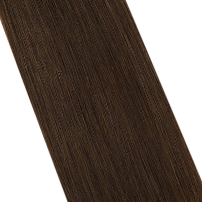 Remy Clip In Brazilian Straight Human Hair Extension Chocolate Brown (#4)