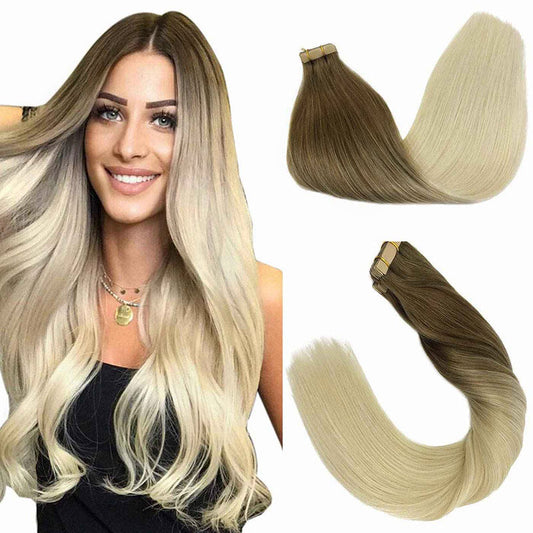 ASH BROWN TO PLATINUM BLONDE (9/60) TAPE IN