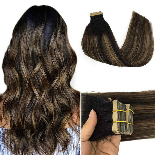 NATURAL BLACK BALAYAGE (1B/6/1B) TAPE IN