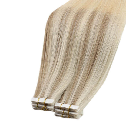 [US]Virgin Tape Brazilian Human Hair Extensions Balayage(#18/22/60)