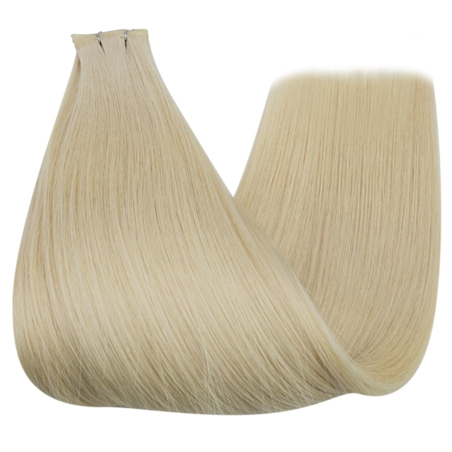 Virgin Invisible Genius Weft Platinum Blonde Brazilian Human Hair Bundles  (#60)