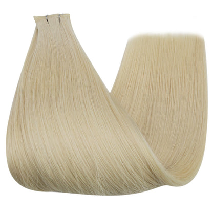 Virgin Invisible Genius Weft Platinum Blonde Brazilian Human Hair Bundles  (#60)