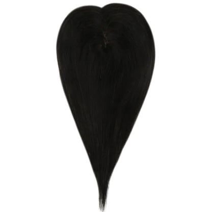 5"*5" Base Clip In Mono Topper Hairpieces Remy Human Hair Natural Black (#1B)