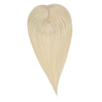 Clip In Hair Topper Real Human Hair 5"*5" Base Platinum Blonde(#60)