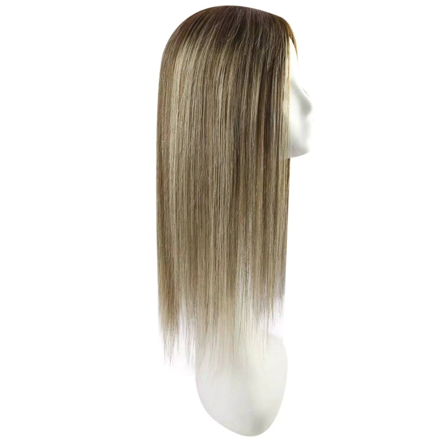 Virgin Hair Topper for Short Hair Balayage Brown Mix Blonde #4/27/4