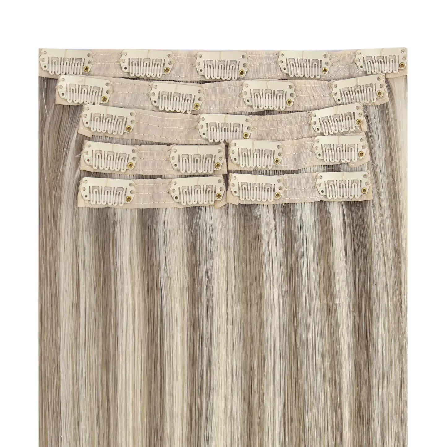 Virgin Human Hair Clip in Hair Extensions Highlight Blonde Color #P8/60