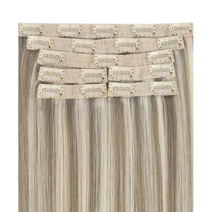Virgin Human Hair Clip in Hair Extensions Highlight Blonde Color #P8/60