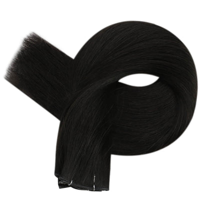 Virgin Bundles Invisible Genius Weft Brazilian Human Hair Off Black (#1B)