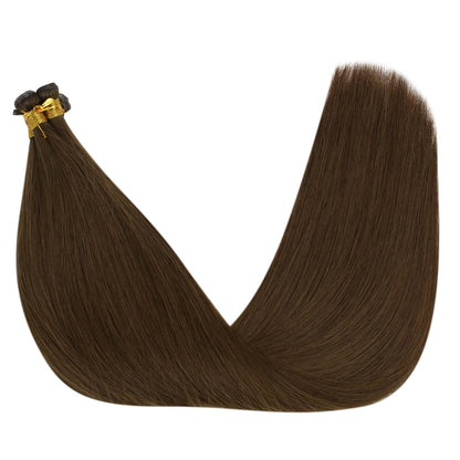 Invisible Hair Extensions Virgin Genius Weft Brazilian Bundles Chocolate Brown (#4)