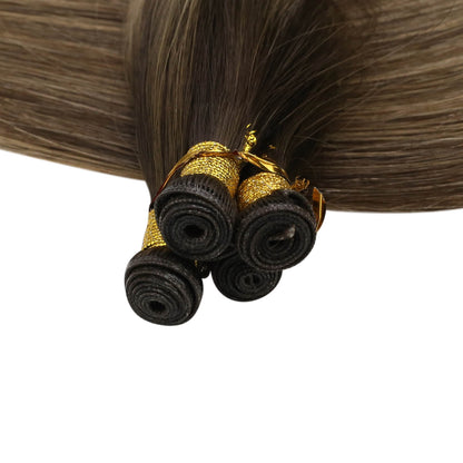 Human Hair Weft Virgin Bundles Genius Weft Brazilian Invisible Hair (#BM)