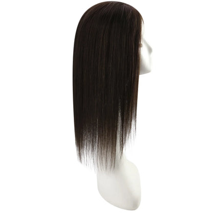 6*7inch Topper Hair Piece Virgin Human Hair Darkest Brown #2