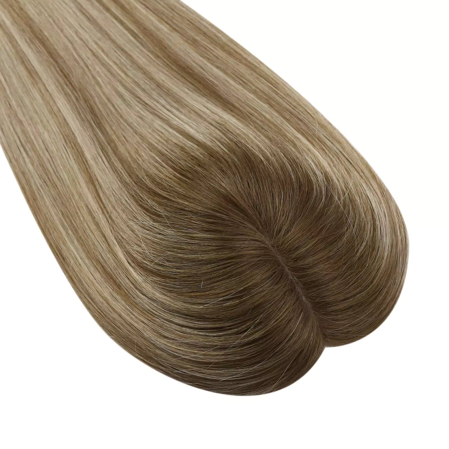 Virgin Hair Topper 6*7inch Base Size Hair Pieces Balayage Color #8C60