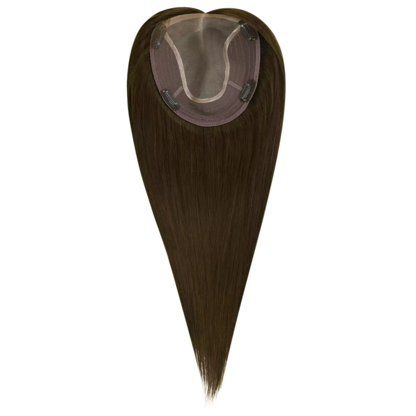 Human Hair Pieces Virgin Human Hair Topper Dark Brown #4