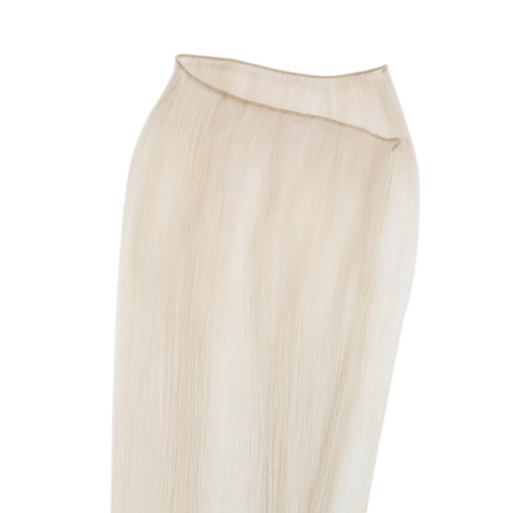 Virgin Hand Tied Weft Sew In Hair Real Human Hair White Blonde (#1000)