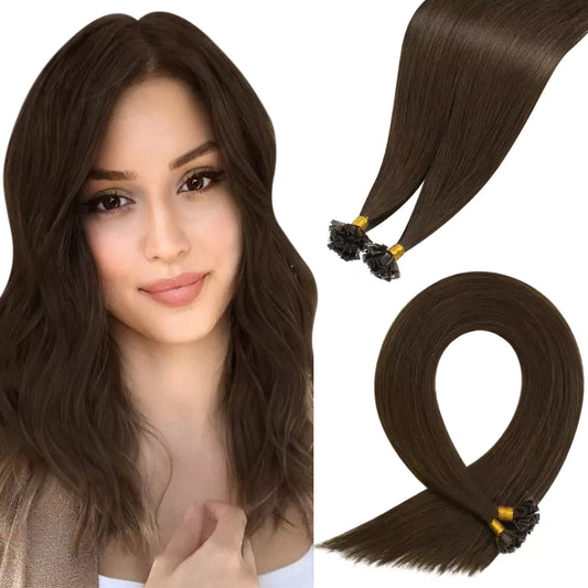 K Tip Hair Professional Virgin Hair Extensions Dark Brown #4