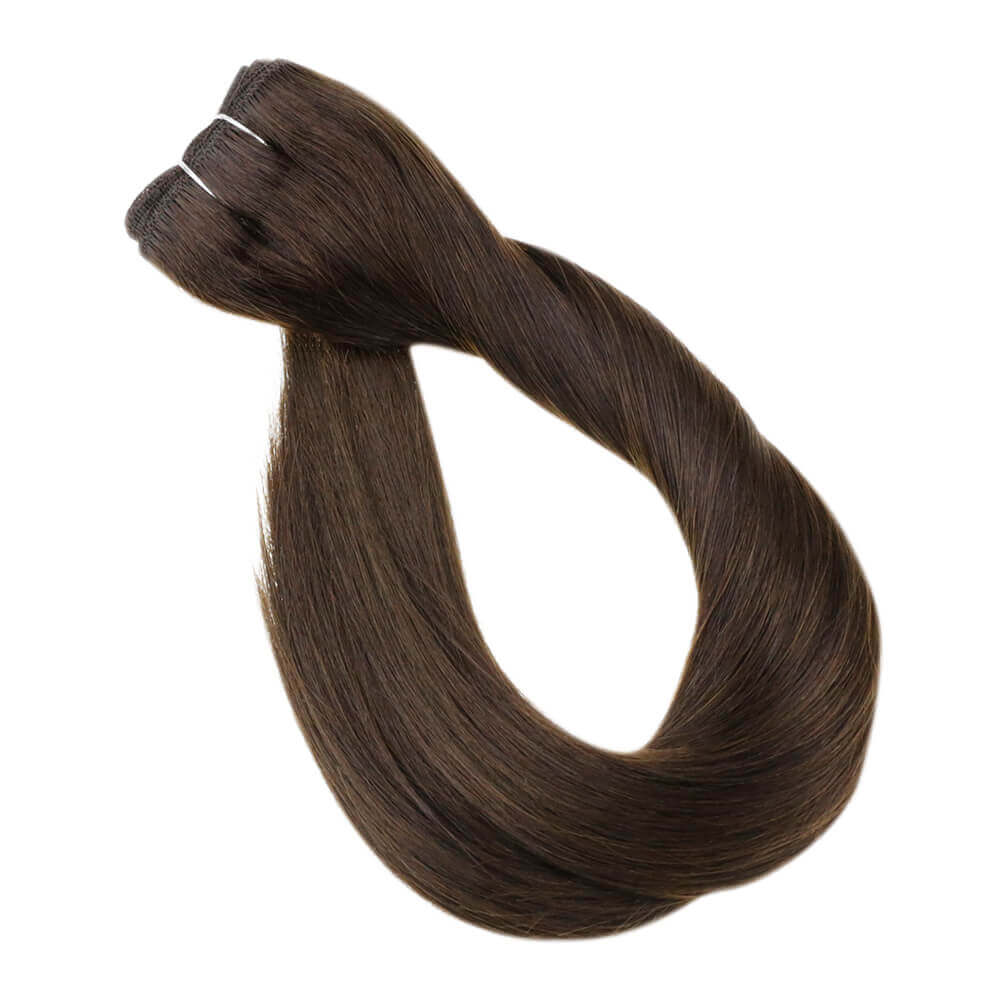 Virgin Machine Hair Weft Sew In Weft Human Hair Bundles Darkest Brown(#2)