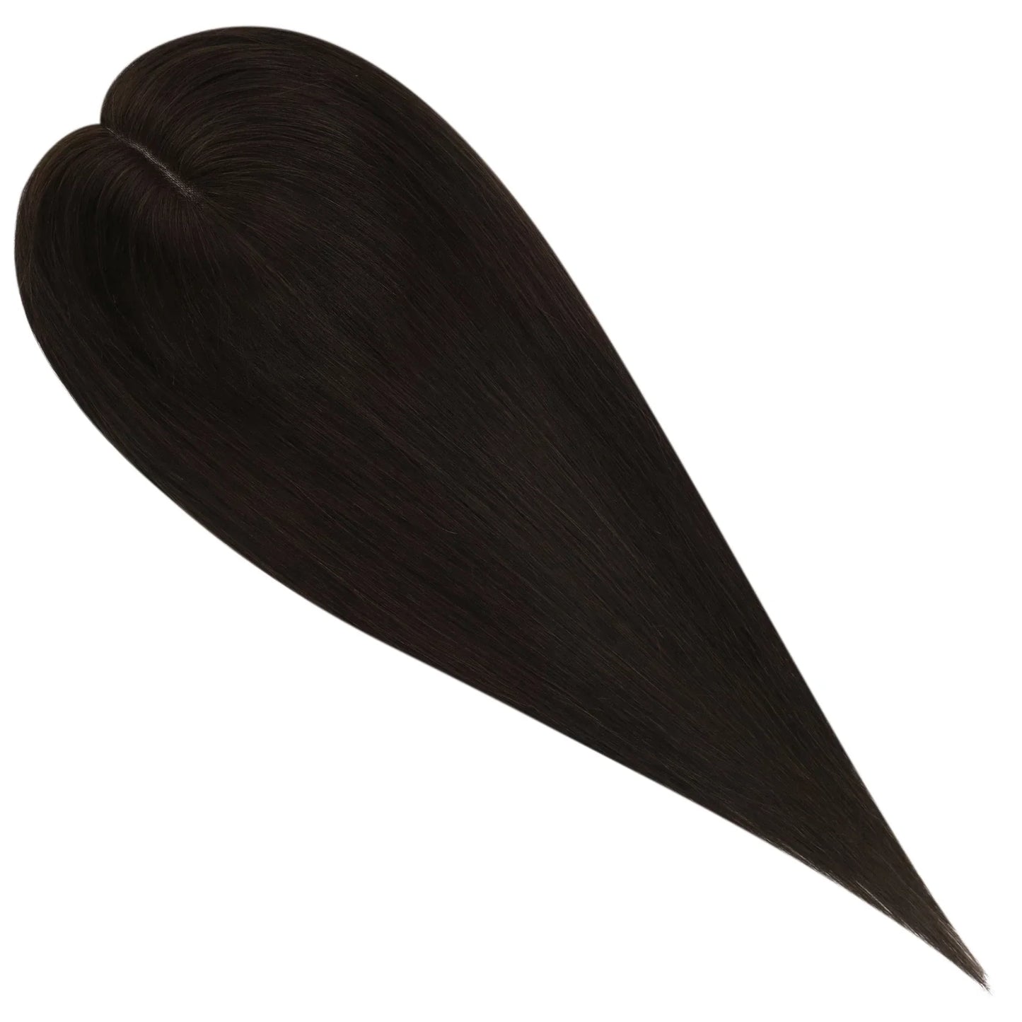 6*7inch Topper Hair Piece Virgin Human Hair Darkest Brown #2