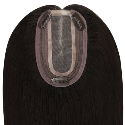 Real Hair Topper 100% Virgin Human Hair Natural Black #1B