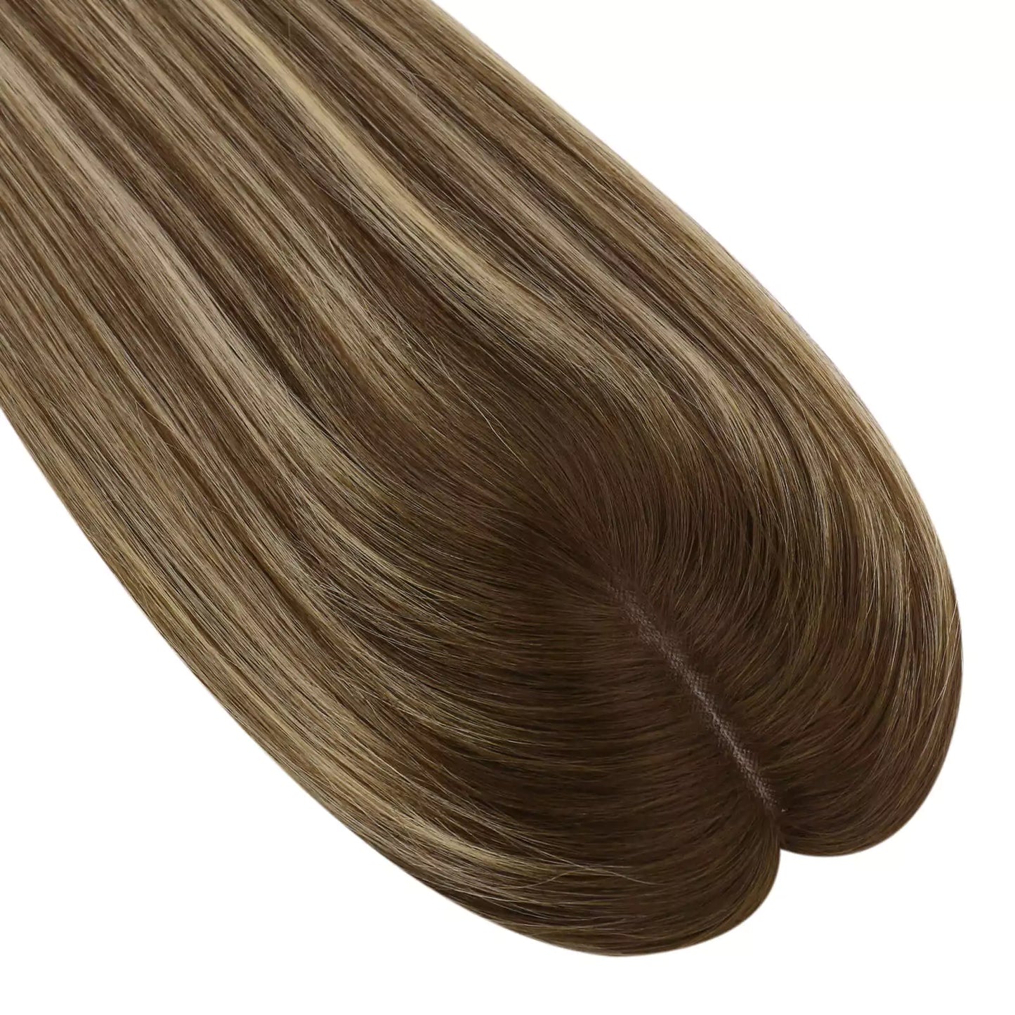 [US]Virgin Hair Topper Medium Base Balayage Brown Mixed Blonde #4/27/4